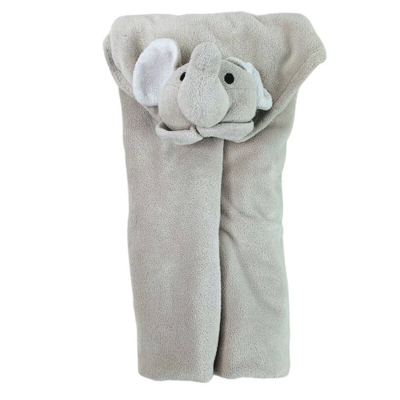 Lovie Elephant Blanket Large Blankie Lovey Minky Dot Gray 25 in Wubbie Security - Picture 5 of 6